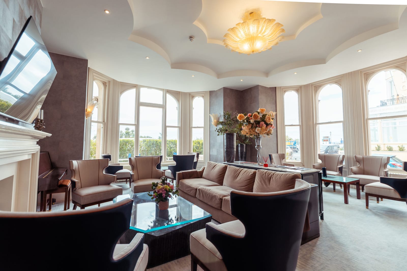 Elegant seating area with period detail at The Chatsworth Hotel